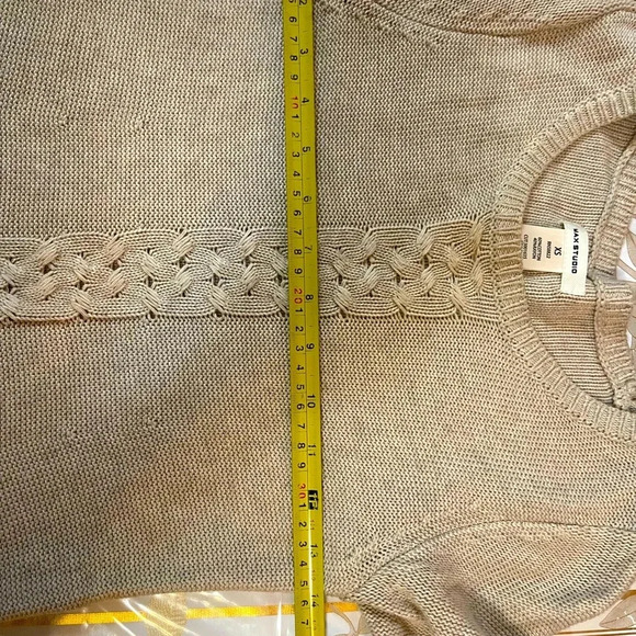 Max Studio Women's winter Sweater Dress Beige midi Long Sleeve size XS - Picture 4 of 5